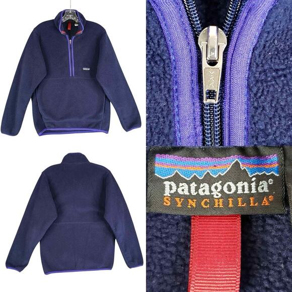 Patagonia Synchilla Marsupial Fleece Jacket Blue Purple Vintage Men’s Size Small - Picture 1 of 12